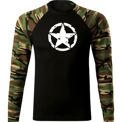 DRAGOWA FIT-T Тениска с дълъг ръкав Star, woodland, 160 г/м2 (4557)