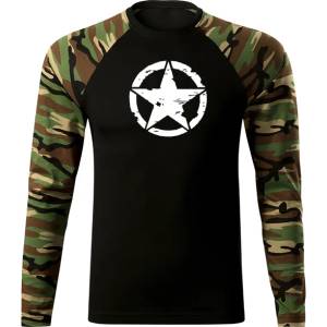 DRAGOWA FIT-T Тениска с дълъг ръкав Star, woodland, 160 г/м2 (4557)