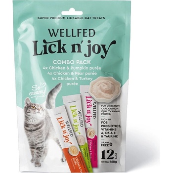 WELLFED Кремообразни лакомства за котки, микс с пилешко, 12х14 гр