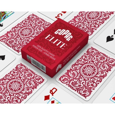 Copag Elite Poker Jumbo big index 100% plastové, červené