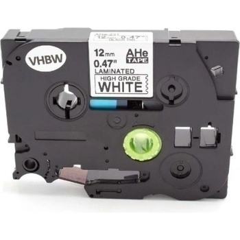 Pro Brother Съвместима лента с Brother HGe-231, 12mm x 8m, черен печат/бял фон бързоходен (HGE231)