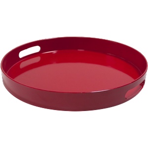 FUZHOU FUZHOU-Сервитьорска табла КРЪГ с борд ЧЕРВЕНА ø33xh4cm (JQY17-7097C-3) (015215)