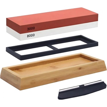 HARAHU Шлифовъчен камък с бамбукова основа и ъглов водач - 3000 / 8000 kp37733 (37733)