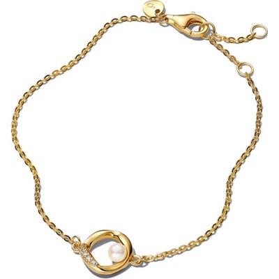 PANDORA ESSENCE pozlátený náramok s perlou 563830C01
