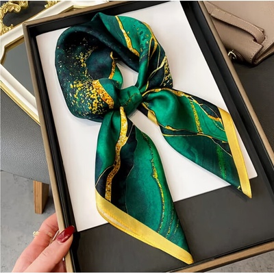 dámský hedvábný šátek s přírodním vzorem – Zboží Mobilmania