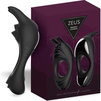 Image 1 of FeelzToys Zeus Dual Vibe Cock Ring Black