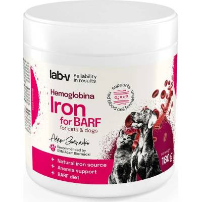 Lab-v Hemoglobin Přírodní hemové železo pro BARF směsi a domácí diety 180 g