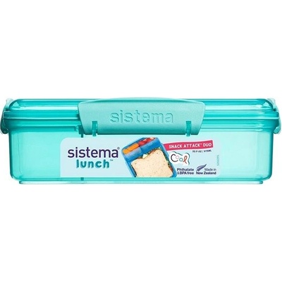 Sistema krabička na svačinu To Go se 3 oddíly 975 ml minty teal – Zboží Dáma