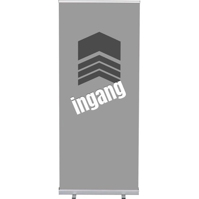 Jansen Display Set Roll-baneru Budget s vytištěným motivem, Vchod, šedý, holandsky, 870 x 2080 mm