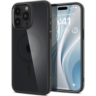 Spigen Ultra Hybrid MagSafe Case - хибриден кейс с висока степен на защита с MagSafe за iPhone 15 Pro Max (черен-прозрачен)