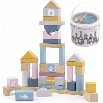 VIGA PolarB drevené kocky vo vedierku 60 ks