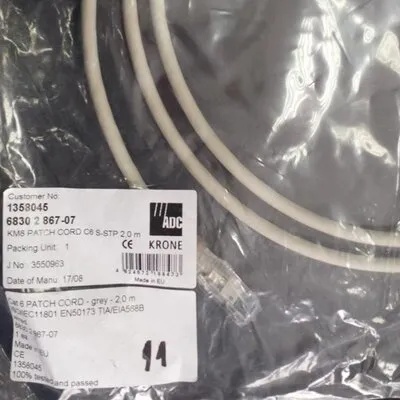 COMMSCOPE Patch cable FTP Cat. 5e 2m Krone, Gray