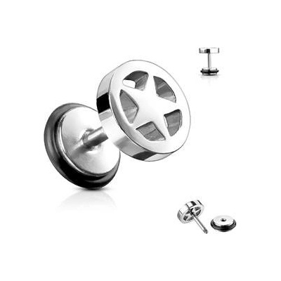Šperky4U falešný piercing do ucha hvězda FP01009-ST