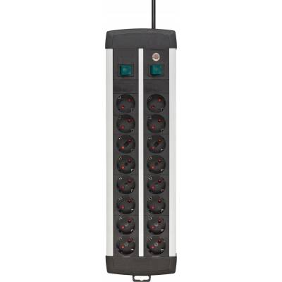 brennenstuhl Разклонител Brennenstuhl - Premium Alu-Line, 16 гнезда, 3 m, сребрист/черен (1391000916)