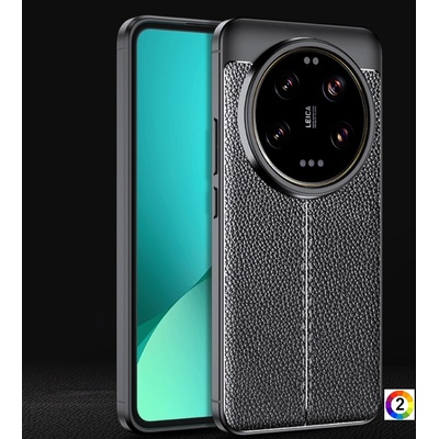 Xiaomi 14 Ultra Удароустойчив Litchi Skin Калъф и Протектор