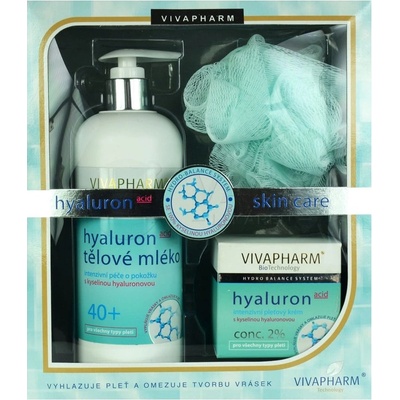 Body Tip Hyaluron telové mlieko 400 ml + pleťový krém 50 ml + masážna hubka darčeková sada