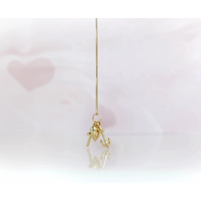 Lillian Vassago Zlatý trojitý přívěsek srdce, křížek a kotva LLV22 GP089