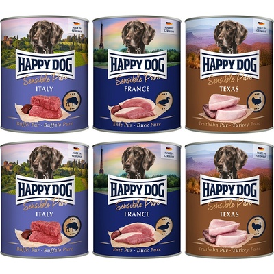 Happy Dog Sensible Pure Mix Sensible 3 druhy 6 x 800 g