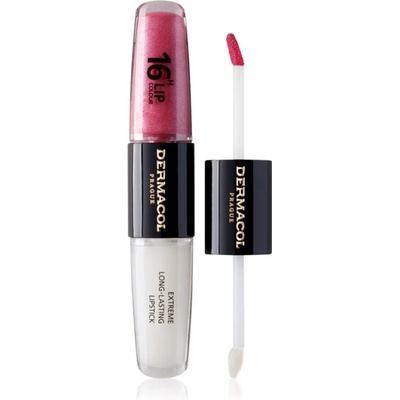 Dermacol 16H Lip Colour дълготрайно червило и гланц за устни цвят 15 Dazzling Diva 2x4ml