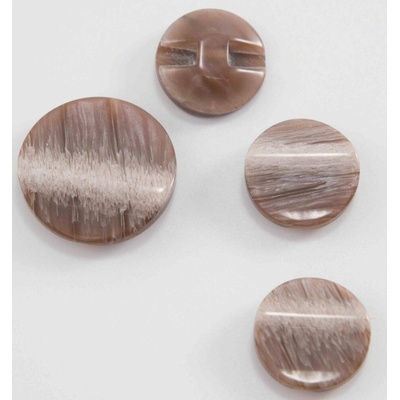 Gombík so spodným prišitím - hnedý melír - priemer 1,6 cm