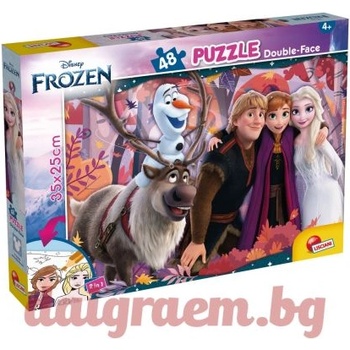 Lisciani Пъзел lisciani 109715 - 48 части - Замръзналото кралство, двулицев пъзел (li109715)