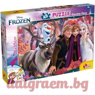 Lisciani Пъзел lisciani 109715 - 48 части - Замръзналото кралство, двулицев пъзел (li109715)