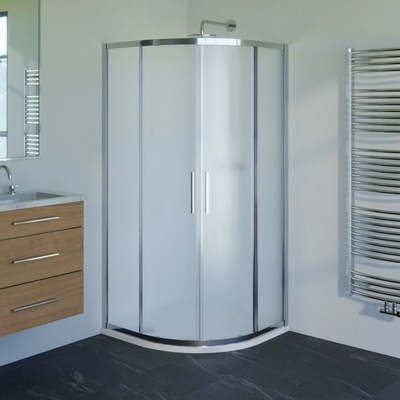 Kout sprchový Wecco SHINY 800×800 mm lesklý hliník/matné sklo