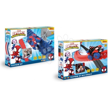Flextrem Flexibilní autodráha Spidey Marvel Set Smoby s elektronickým autíčkem 184 dílů dráhy 4,40 m délka s pavučinou od 4 let