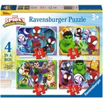 Ravensburger Пъзел Ravensburger от 24 части 4 в 1 - Спайди и невероятните му приятели (12001064) - baby
