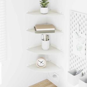 vidaXL Плаващ рафт за ъгъл 4 бр. Бял 24 x 24 x 2 см (8004109)