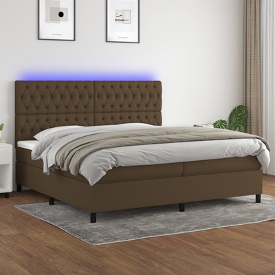 vidaXL 11461.3135144 Boxspring postel s matrací a LED tmavě hnědá textil