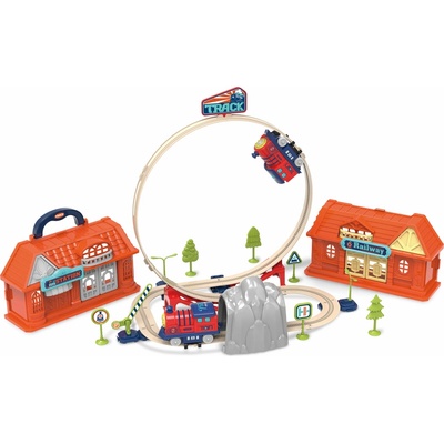 Wiky Vehicles Vlaková dráha v kufríku 142 dielikov 110x46x36,5 cm WKW038652