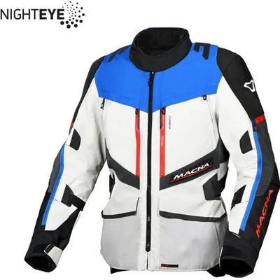 MACNA VÝPRODEJ bunda DOMANE MOTORCYCLE JACKET LIGHT GREY/BLUE/BLACK barva světle šedá/modrá/černá velikost L