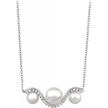 Silver Cat Elegantný strieborný náhrdelník so zirkónmi a perlou SC340