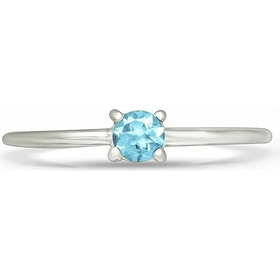 Nefertitis Topaz modry broušený prsten stříbro RBC306 cca