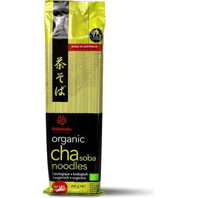 Hakubaku Bio Cha Soba Japonské pohánkové cestoviny 200 g