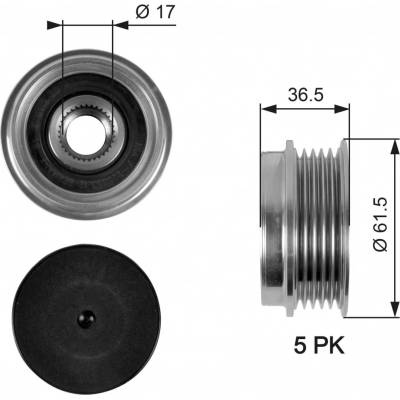 Voľnobeżka alternátora GATES OAP7041