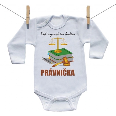 Boodyy Body s dlhým rukávom Keď vyrastiem budem právnička
