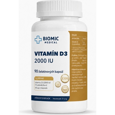 Biomic Medical Vitamín D3 2000 IU 1x90 želatínových kapsúl