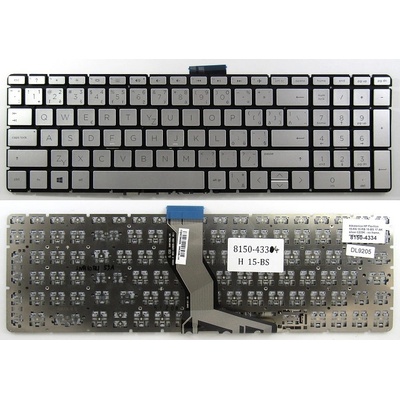 česká klávesnice HP Pavilion 15-RA 15-RB 15-BS 17-AK 17-BS 250 G6 255 G6 256 G6 258 G6 stříbrná CZ/SK - no frame, malý enter