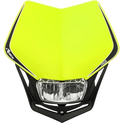 UNI přední maska včetně světla V-Face FULL LED, RTECH (neon žlutá/černá)