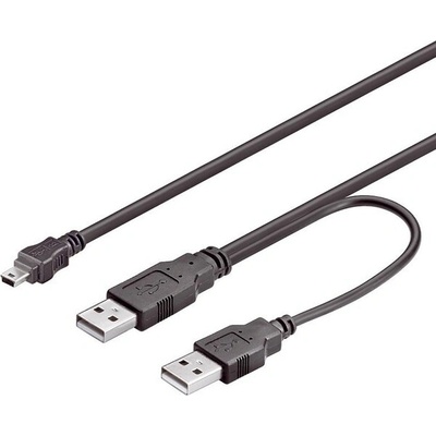 PremiumCord KU2Y02 USB 2.0 napájecí Y kabel A M -- A M + A M mini 0,5m + 0,4m