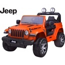Joko Elektrické autíčko Jeep Wrangler Rubicon 4x4 penové kolesá kožené sedadlo FM rádio oranžová