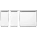 Brabantia Кутии за съхранение Brabantia Tasty+ Stackable 1008880, 2x1.6л+1x3.5л, Без BPA, Плътно затваряне, Светлосив (1008880)