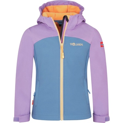 TROLLKIDS Детско софтшел яке Trollkids Girl's Kristiansand Jacket XT Softshell jacket - Violet Sorbet / Cornflower - размер 176 (EU) (703-5391-0521)