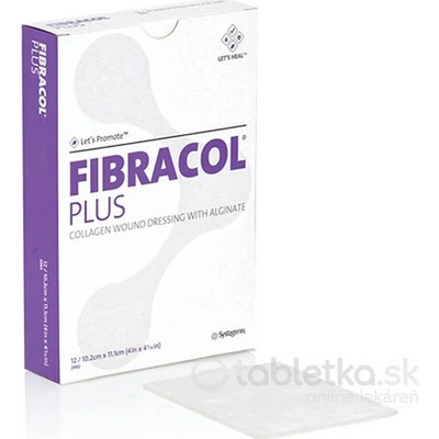FIBRACOL PLUS kolagénový obväz s alginátom 10,2 x 11,1 cm 12 ks