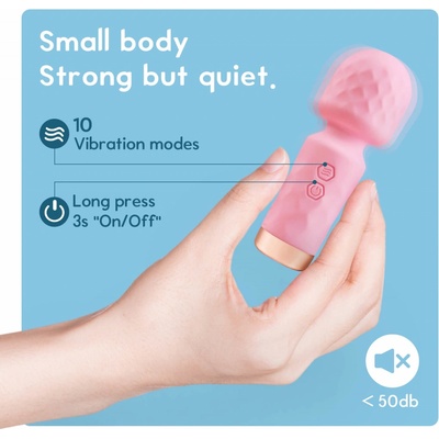 Vibeconnect dobíjací vodotesný mini masážny ružový