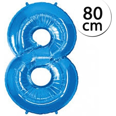 FUN RAG 8Blue 600278 Heliový balón fóliový číslo 8 modrý 80 cm