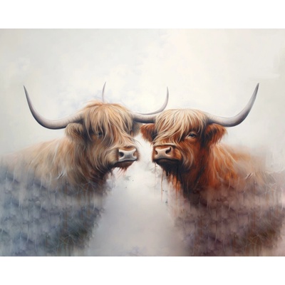ZUTY Obrazy na stenu - Škótske býky Rámovanie: bez rámu a bez vypnutia plátna, Rozmer: 40x50 cm
