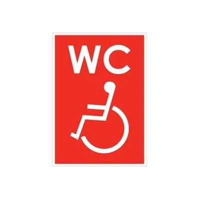 WC PRO INVALIDY, červená, samolepka, 105x148 mm